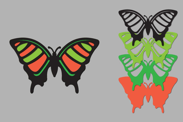 Butterfly Layered Papercut, DIY Spring Animals, DIY Butterfly SVG zafrans studio 