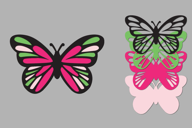 Butterfly Layered Papercut, DIY Spring Animals, DIY Butterfly SVG zafrans studio 
