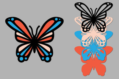 Butterfly Layered Papercut, DIY Spring Animals, DIY Butterfly SVG zafrans studio 