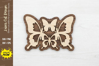 Butterfly Layered Shape laser cut svg File SVG Regulrcrative 