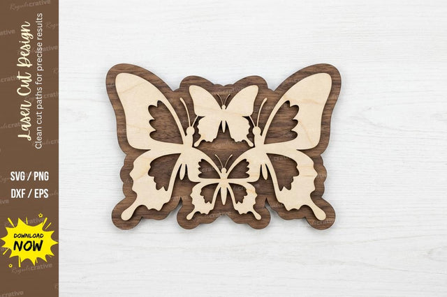 Butterfly Layered Shape laser cut svg File SVG Regulrcrative 
