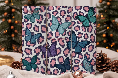 Butterfly Leopard 20oz Tumbler Wrap Sublimation DesignSVG 