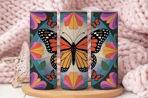 Butterfly Mandala 20oz Tumbler Wrap Sublimation DesignSVG 