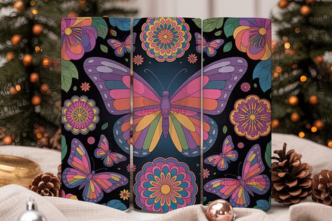 Butterfly Mandala 20oz Tumbler Wrap Sublimation DesignSVG 