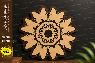 Butterfly Mandala Art laser cut svg File SVG Regulrcrative 