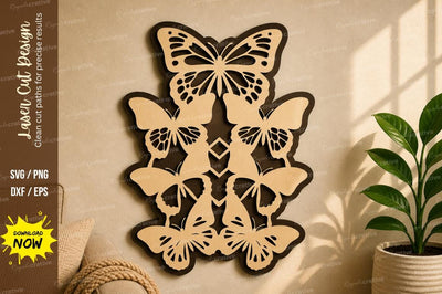 Butterfly Mandala Wall Art laser Cut svg Cutting file SVG Regulrcrative 