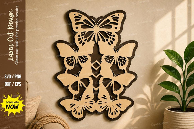 Butterfly Mandala Wall Art laser Cut svg Cutting file SVG Regulrcrative 