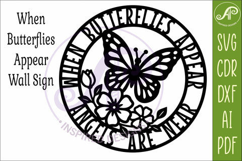 Butterfly Memorial Wall Sign SVG When Butterflies Appear SVG APInspireddesigns 