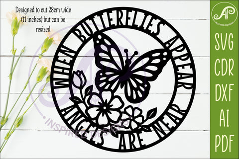 Butterfly Memorial Wall Sign SVG When Butterflies Appear SVG APInspireddesigns 