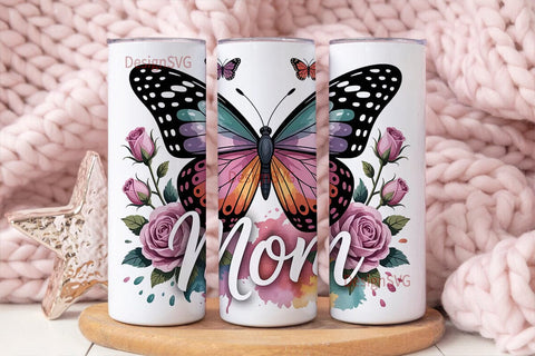 Butterfly Mom 20oz Tumbler Wrap Sublimation DesignSVG 