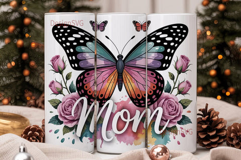 Butterfly Mom 20oz Tumbler Wrap Sublimation DesignSVG 