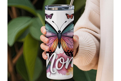Butterfly Mom 20oz Tumbler Wrap Sublimation DesignSVG 