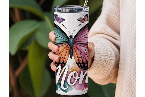 Butterfly Mom 20oz Tumbler Wrap Sublimation DesignSVG 