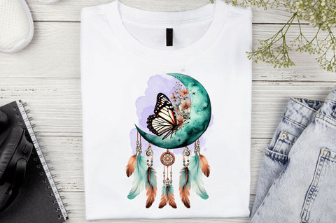 Butterfly Moon Vintage Butterfly Sublimation Design Sublimation Regulrcrative 