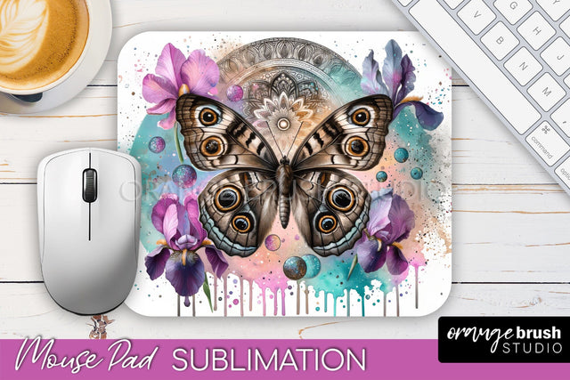 Butterfly Mouse Pad - Butterflies and Flowers Sublimation Sublimation OrangeBrushStudio 
