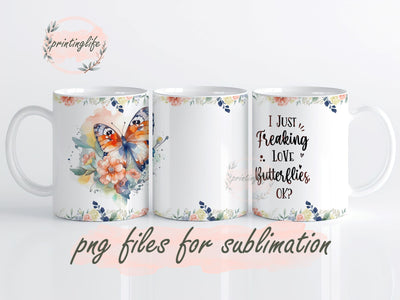 butterfly mug wrap, png mug 11oz cup glitter diamond butterflies mug seamless wrap mug butterfly cup design digital download Sublimation PrintingLife 