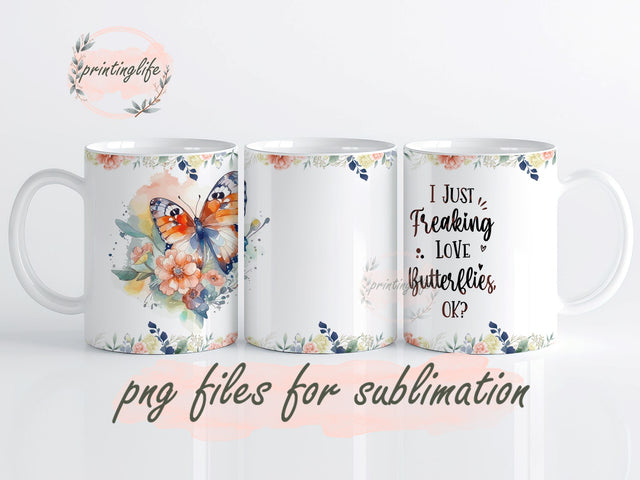 butterfly mug wrap, png mug 11oz cup glitter diamond butterflies mug seamless wrap mug butterfly cup design digital download Sublimation PrintingLife 