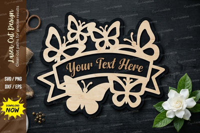 Butterfly Name Frame laser Cut svg Cutting file, SVG Regulrcrative 