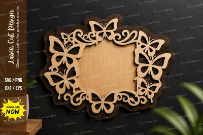 Butterfly Name Frame laser cut svg File SVG Regulrcrative 
