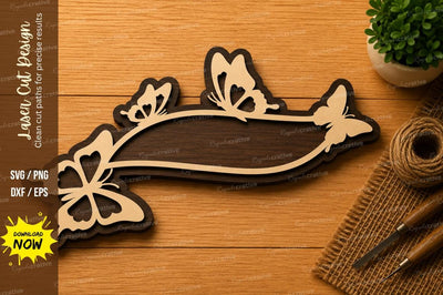 Butterfly Name Plaque Laser Cut SVG File SVG Regulrcrative 