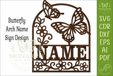 Butterfly Name Sign SVG | Floral Personalized Nursery Wall Art Laser Cut File SVG APInspireddesigns 
