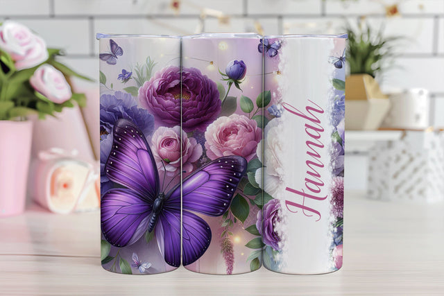 Butterfly Name Tumbler Sublimation Wrap PNG Sublimation BijouBay 