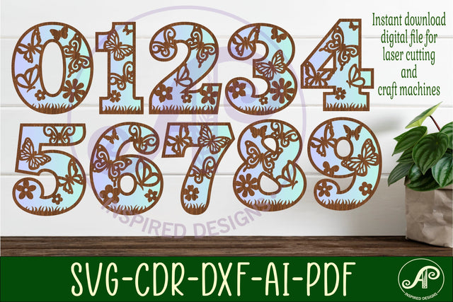 Butterfly number two layer wall sign SVG cut files SVG APInspireddesigns 