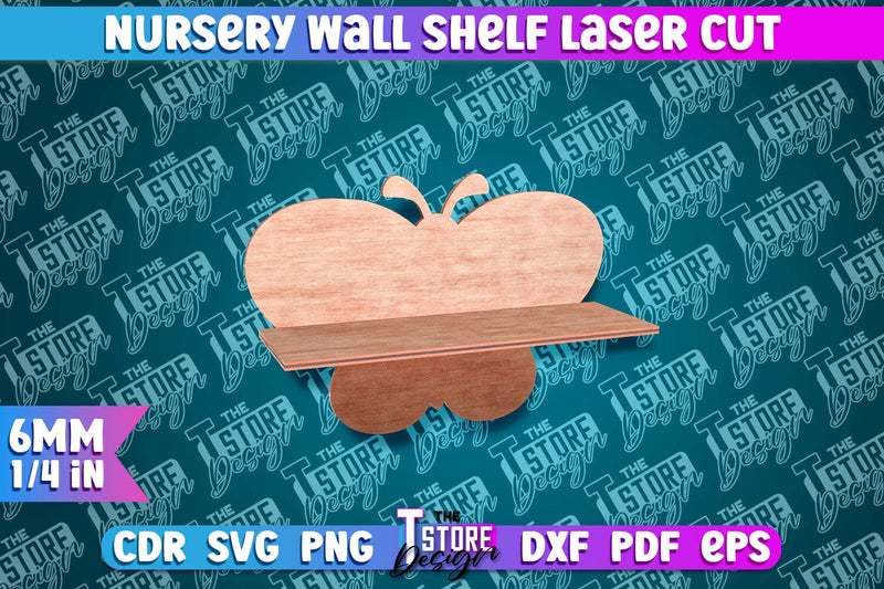 Butterfly Nursery Wall Shelf Laser Cut | Laser Cut Design SVG The T Store Design 