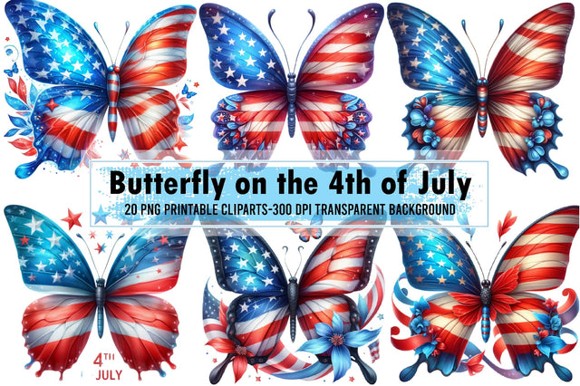 Butterfly on the 4th of July Sublimation designartist 