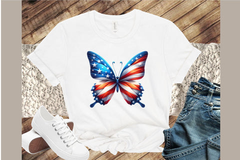 Butterfly on the 4th of July Sublimation designartist 