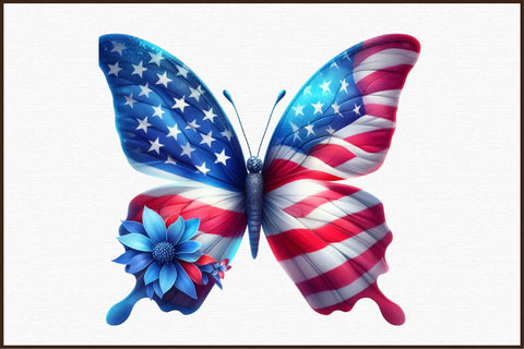Butterfly on the 4th of July Sublimation designartist 