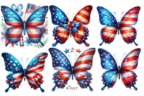 Butterfly on the 4th of July Sublimation designartist 