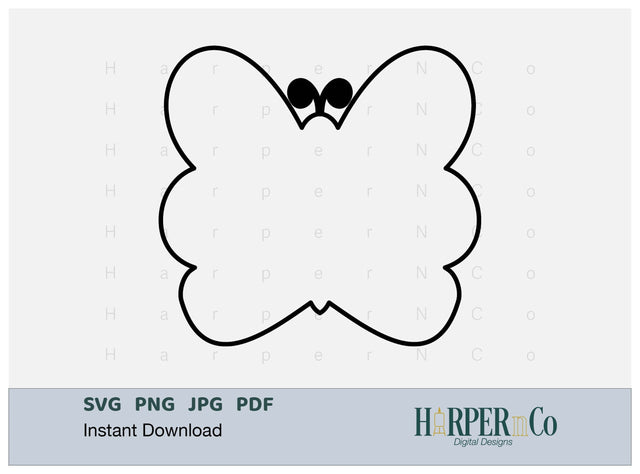 Butterfly Outline 10 SVG PNG Cut EPS File SVG HarperNCo 