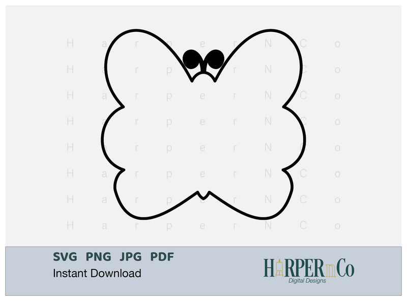 Butterfly Outline 10 SVG PNG Cut EPS File SVG HarperNCo 