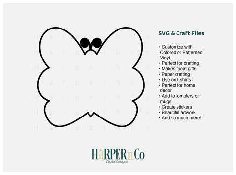 Butterfly Outline 10 SVG PNG Cut EPS File SVG HarperNCo 