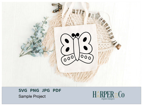 Butterfly Outline 11 SVG PNG Cut EPS File SVG HarperNCo 