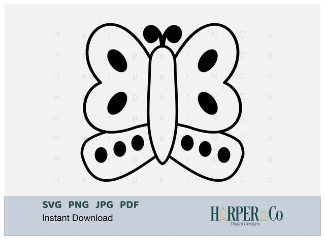 Butterfly Outline 12 SVG PNG Cut EPS File SVG HarperNCo 