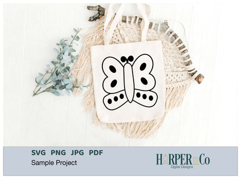 Butterfly Outline 12 SVG PNG Cut EPS File SVG HarperNCo 
