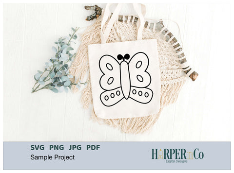 Butterfly Outline 13 SVG PNG Cut EPS File SVG HarperNCo 