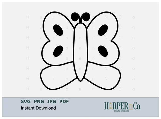 Butterfly Outline 15 SVG PNG Cut EPS File SVG HarperNCo 