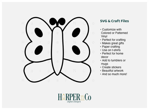 Butterfly Outline 15 SVG PNG Cut EPS File SVG HarperNCo 