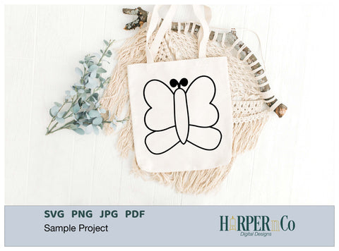Butterfly Outline 16 SVG PNG Cut EPS File SVG HarperNCo 
