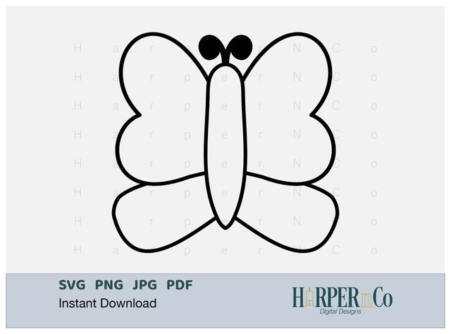 Butterfly Outline 16 SVG PNG Cut EPS File SVG HarperNCo 