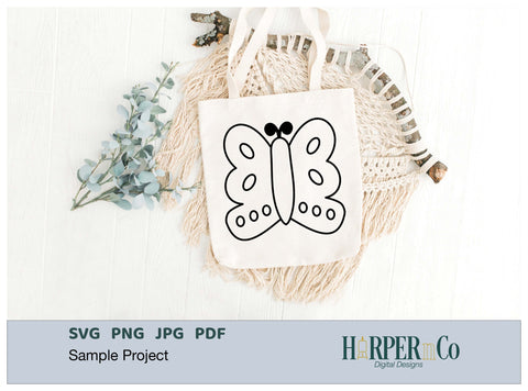 Butterfly Outline 17 SVG PNG Cut EPS File SVG HarperNCo 