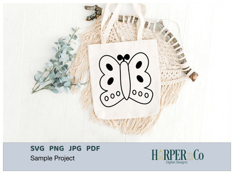 Butterfly Outline 18 SVG PNG Cut EPS File SVG HarperNCo 