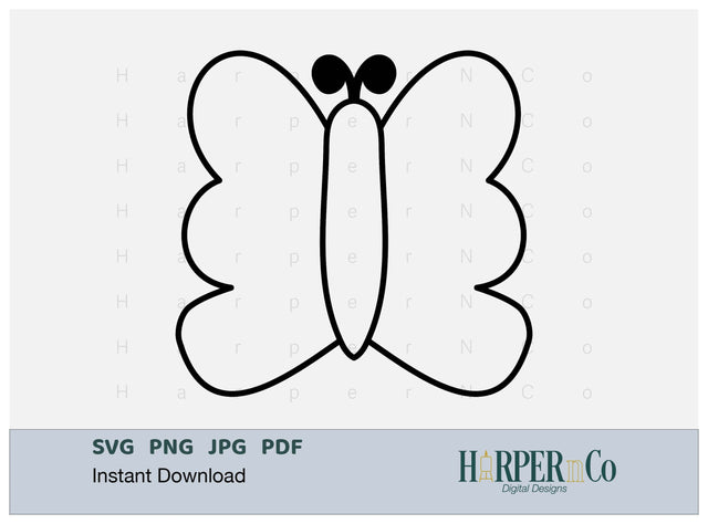 Butterfly Outline 20 SVG PNG Cut EPS File SVG HarperNCo 