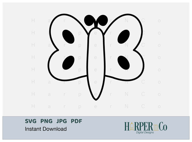Butterfly Outline 22 SVG PNG Cut EPS File SVG HarperNCo 