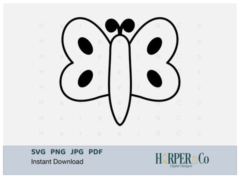 Butterfly Outline 22 SVG PNG Cut EPS File SVG HarperNCo 
