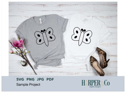 Butterfly Outline 22 SVG PNG Cut EPS File SVG HarperNCo 
