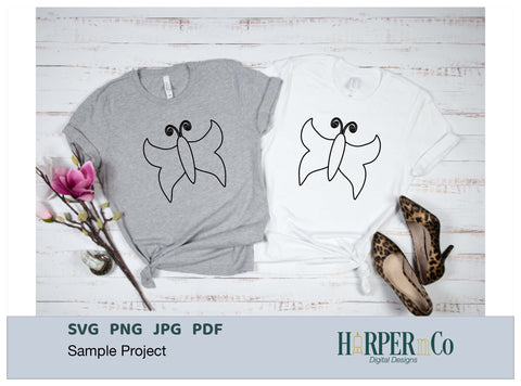Butterfly Outline 25 SVG PNG Cut EPS File SVG HarperNCo 